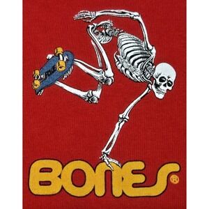 Powell Peralta BONES RIPPER Skateboard T Shirt RED Skeleton 2017 Mens Small